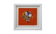 กรอบรูปผ้าปักพวงดอกไม้